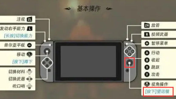 《塞爾達傳說：王國之淚》王國之淚望遠鏡是哪個鍵？